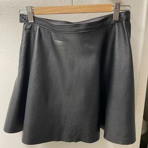American Apparel Black Leather Circle Mini Skirt